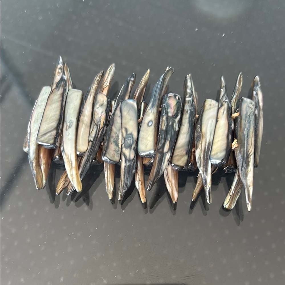 Unique Black and Gray Shell Bracelet